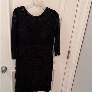 Alex Evenings Black Sequin Long Sleeve Dress